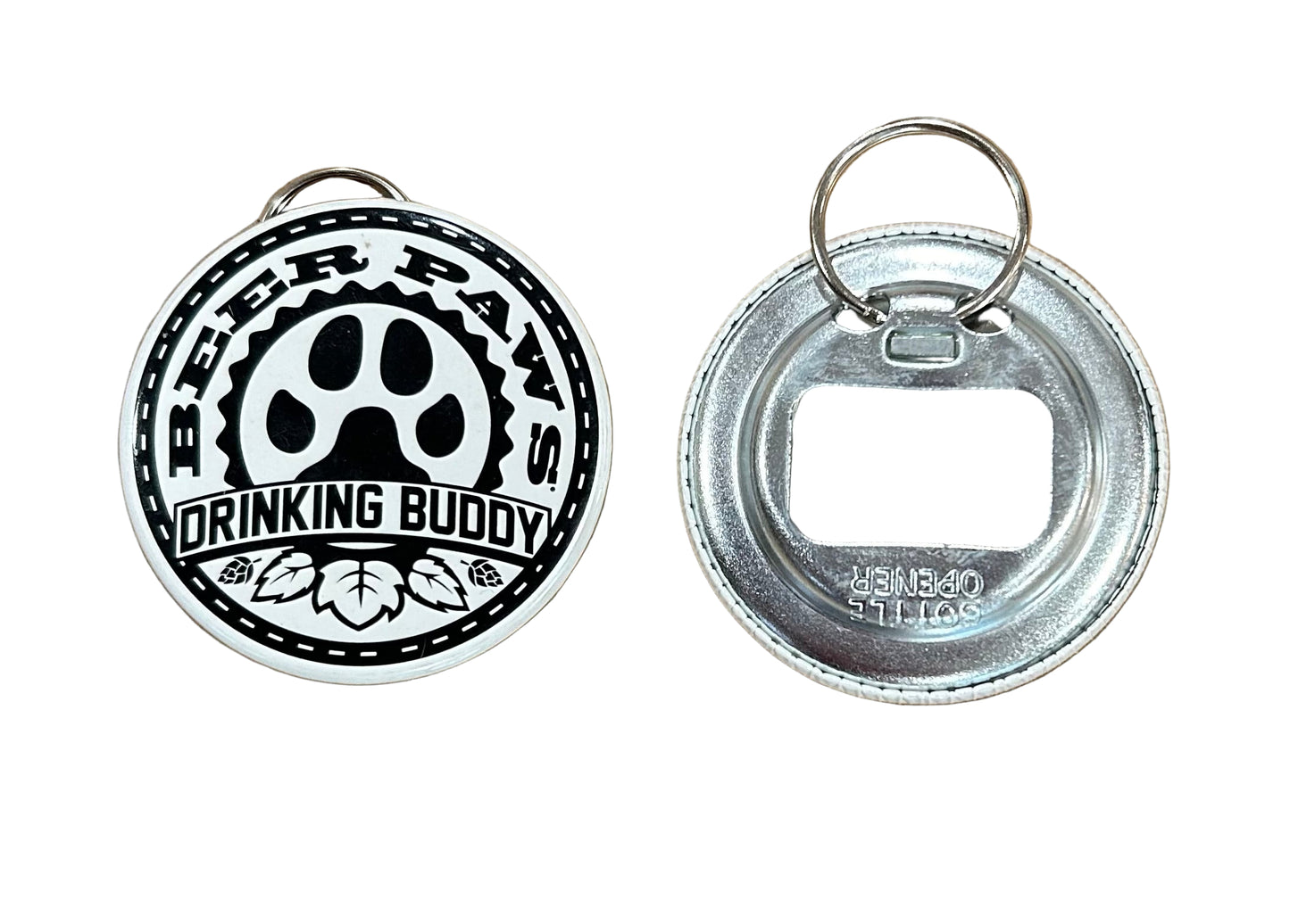 Glow in the Dark Beer Paws DRINKING BUDDY Dog Tag/Bottle opener